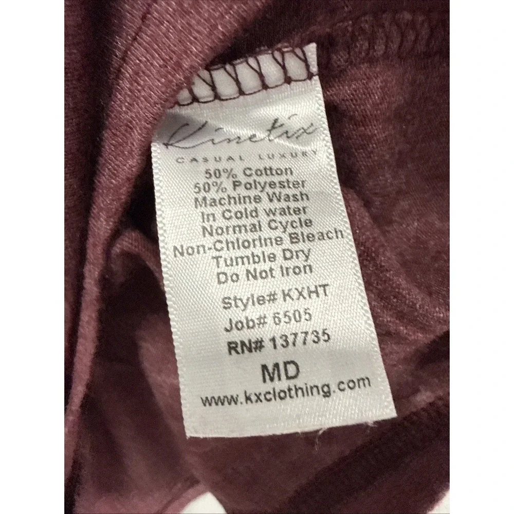 Kinetix Long Sleeve Hoodie Tee T-Shirt Mens M Maroon Wine Red Pullover NWT $85‎
